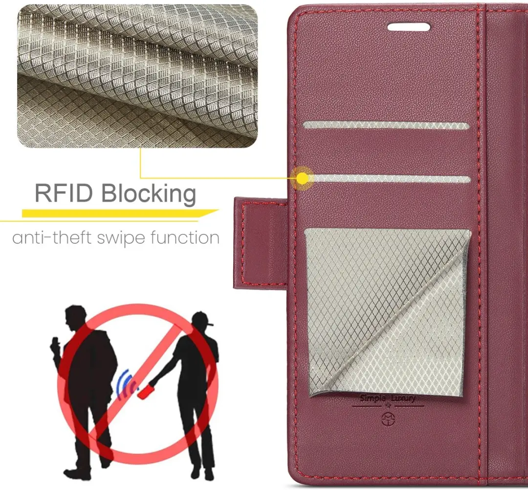CaseMe 023 Wallet Book Hoesje iPhone 17 - Bordeaux