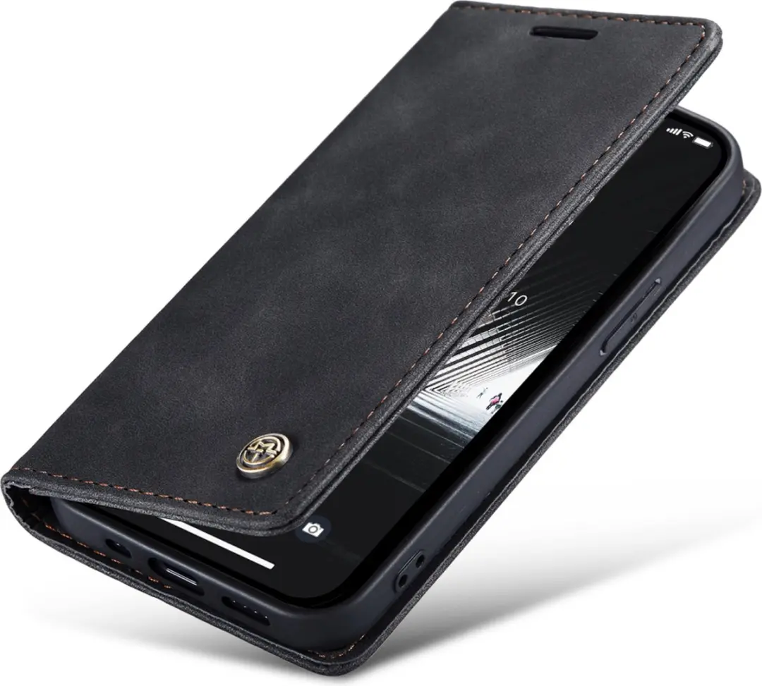 Caseme Retro Wallet Case CSM-39237 - iPhone 15 - 2 Pasjes - Zwart