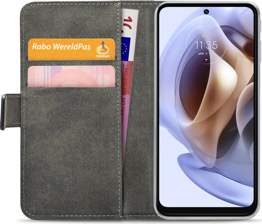 Mobilize Classic Gelly Wallet Bookcase Motorola Moto G31 - Pasjeshouder Zwart