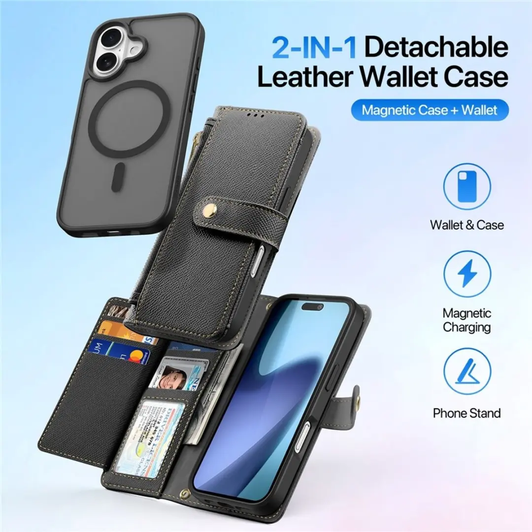 Dux Ducis iPhone 17 Lawa Hoesje - MagSafe - 7 Pasjes - Zwart - afbeelding 6 van 6