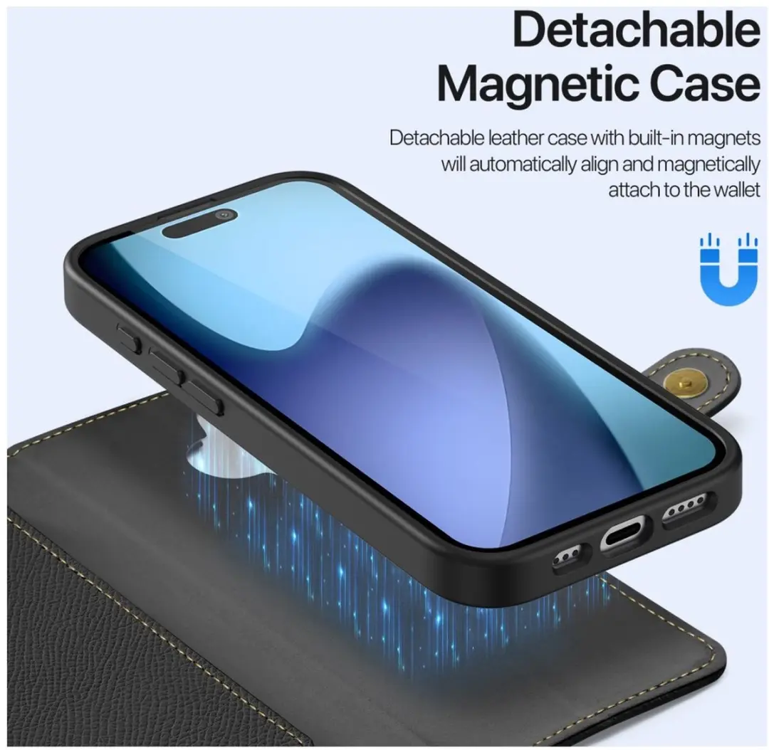 Dux Ducis iPhone 17 Lawa Hoesje - MagSafe - 7 Pasjes - Zwart