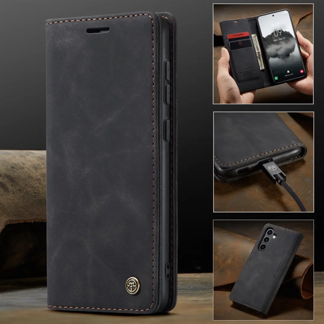 Caseme 013 Book Case Hoesje Samsung Galaxy S24 FE - Zwart