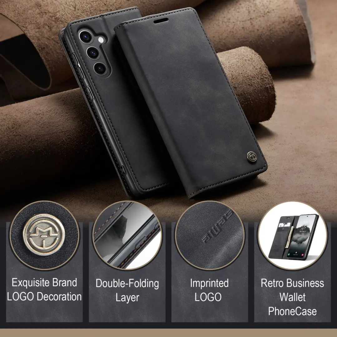 Caseme 013 Book Case Hoesje Samsung Galaxy S24 FE - Zwart
