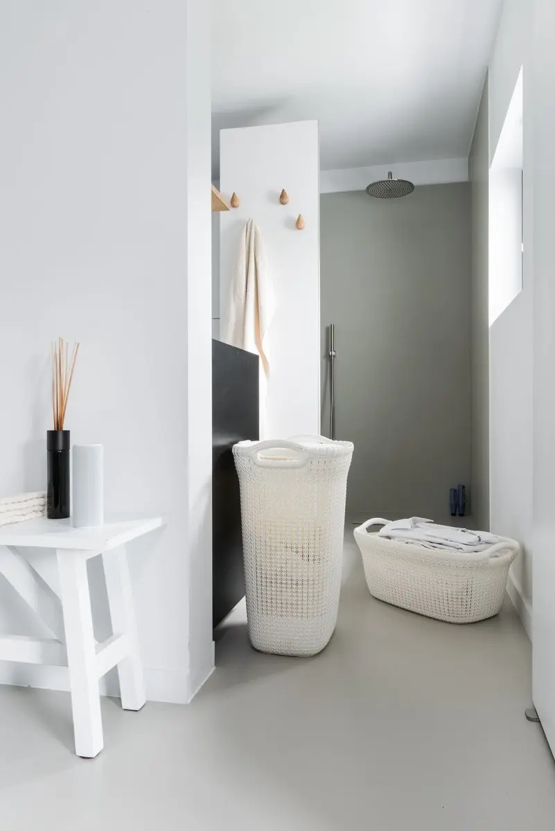 Curver Knit Wasmand met deksel 97L - 2 Stuks - Gebroken wit