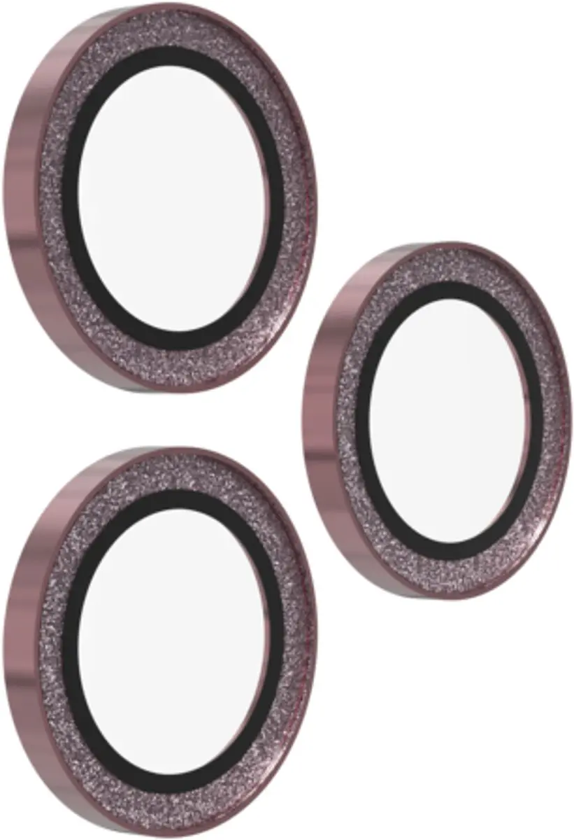 ZAGG Glass Elite Camera Rings iPhone 15/16 Pro - Roze Glitter