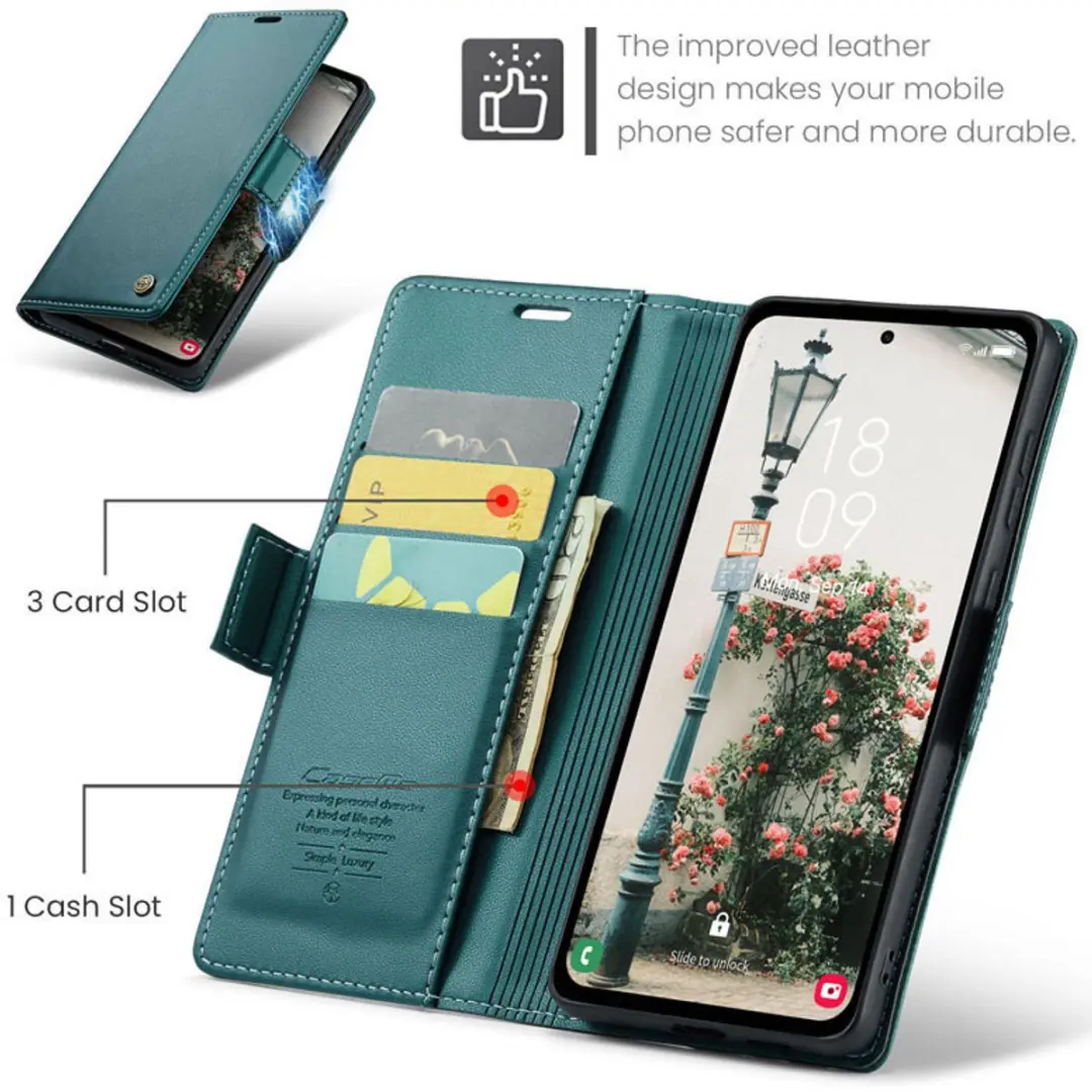 CaseMe Wallet Case Galaxy A55 5G - Groen - RFID Bescherming