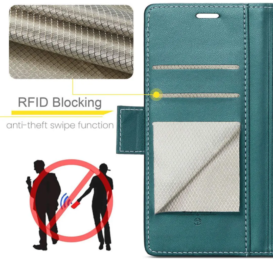 CaseMe Wallet Case Galaxy A55 5G - Groen - RFID Bescherming - afbeelding 6 van 6