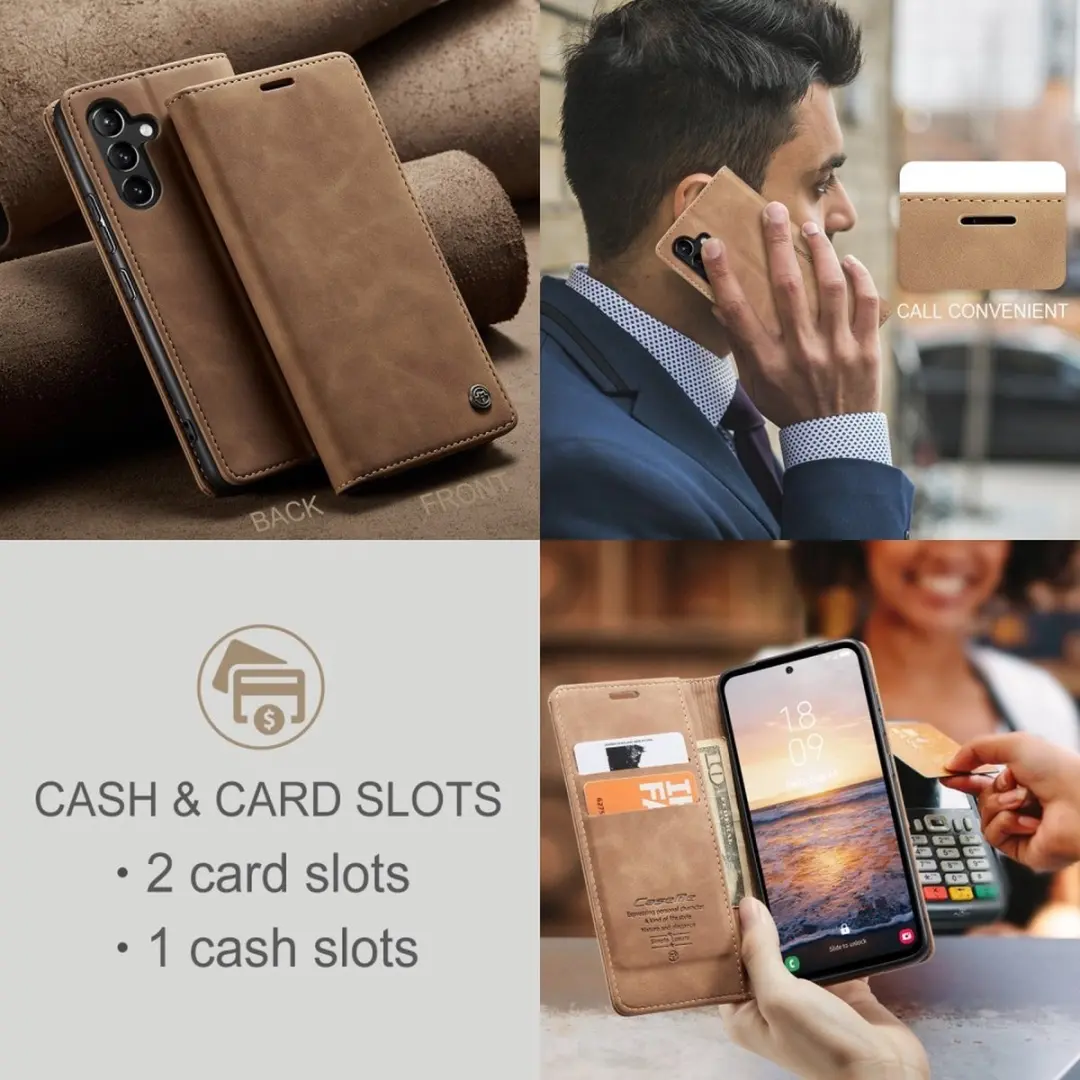 Caseme 013 Book Case Hoesje Samsung Galaxy A54 - Bruin
