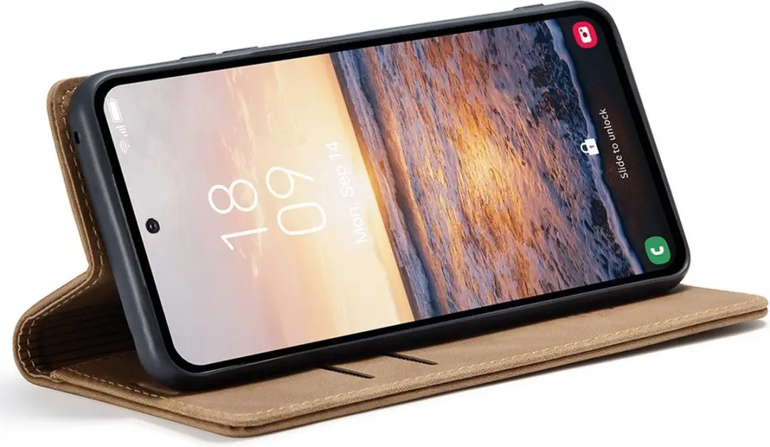 Caseme 013 Book Case Hoesje Samsung Galaxy A54 - Bruin - afbeelding 6 van 6