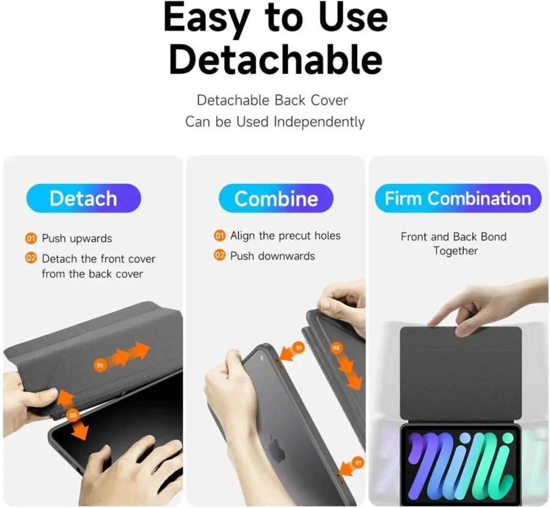 Dux Ducis iPad Mini 6 Hoes - Grijs - Magneet sluiting