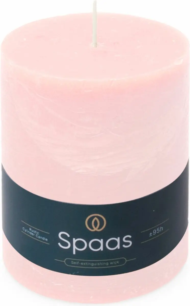 Spaas Rustieke Pillarkaars Lichtroze - 6 Stuks