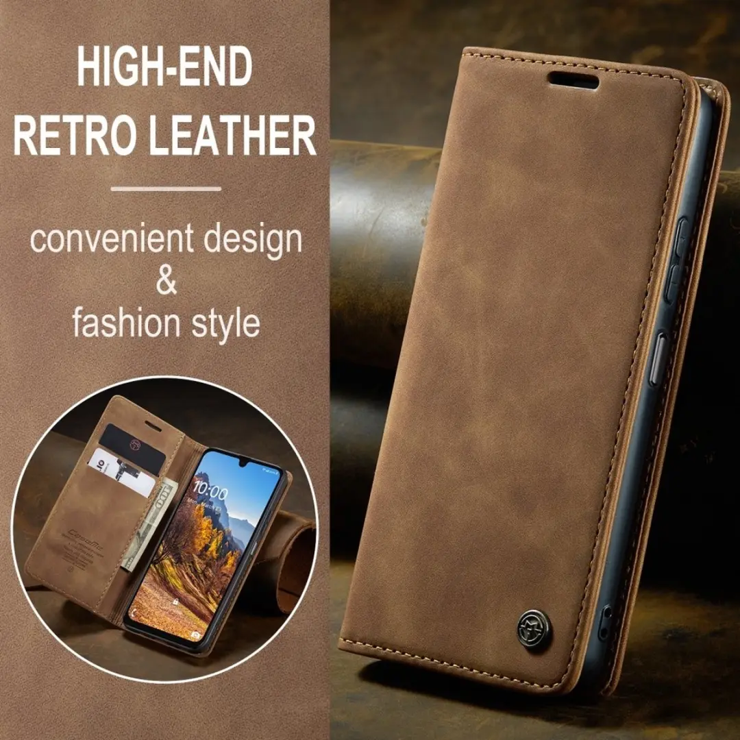 Caseme 013 Book Case Samsung Galaxy A26 Hoesje - 2 Pasjes - Bruin