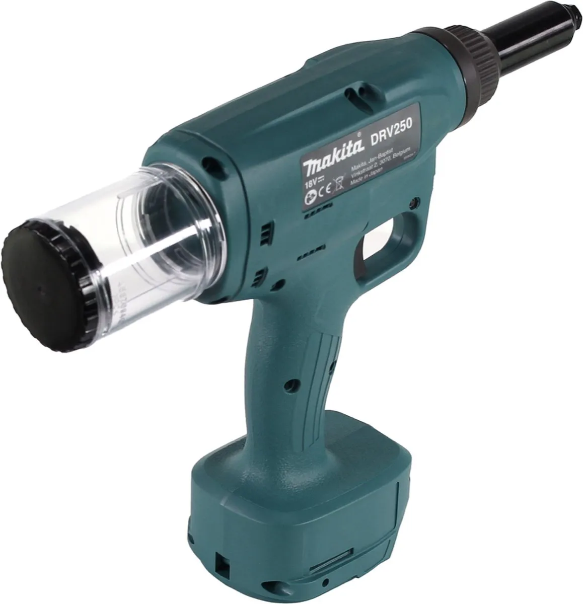 Makita DRV250Z Accu-popnagelpistool 18V - Zwart/Turquoise