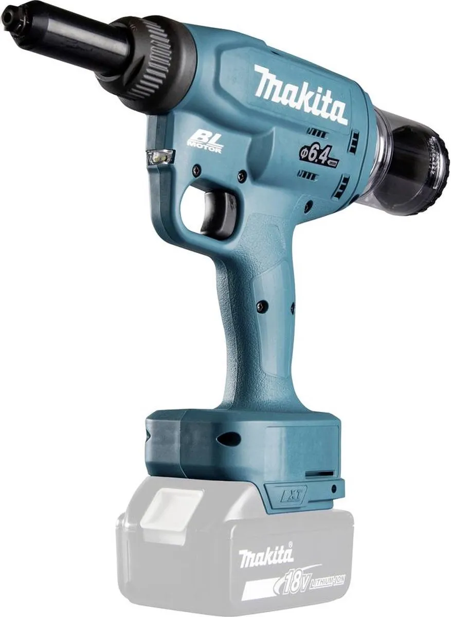 Makita DRV250Z Accu-popnagelpistool 18V - Zwart/Turquoise