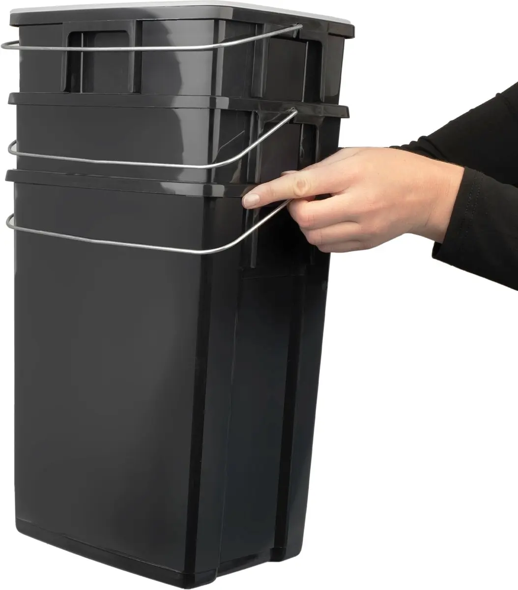 Curver Prullenbak Set 26L - 2x10L + 6L Zwart