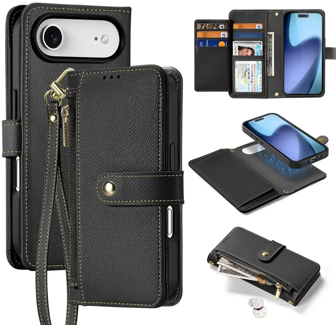 Dux Ducis Lawa iPhone Air Hoesje - MagSafe - 7 Pasjes - Zwart