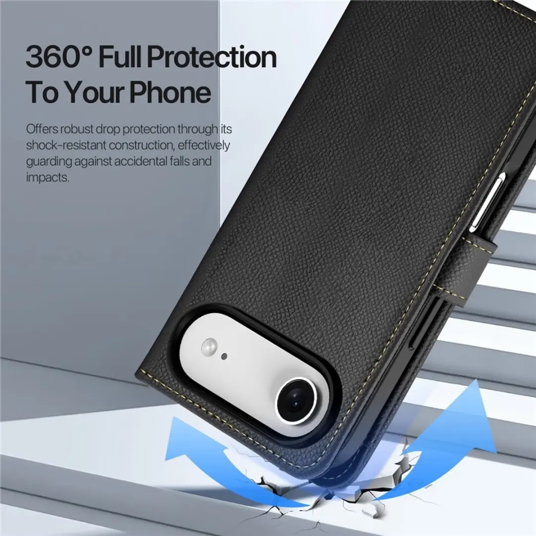 Dux Ducis Lawa iPhone Air Hoesje - MagSafe - 7 Pasjes - Zwart