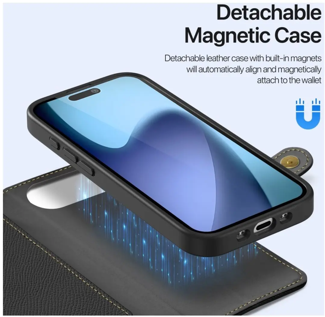 Dux Ducis Lawa iPhone Air Hoesje - MagSafe - 7 Pasjes - Zwart
