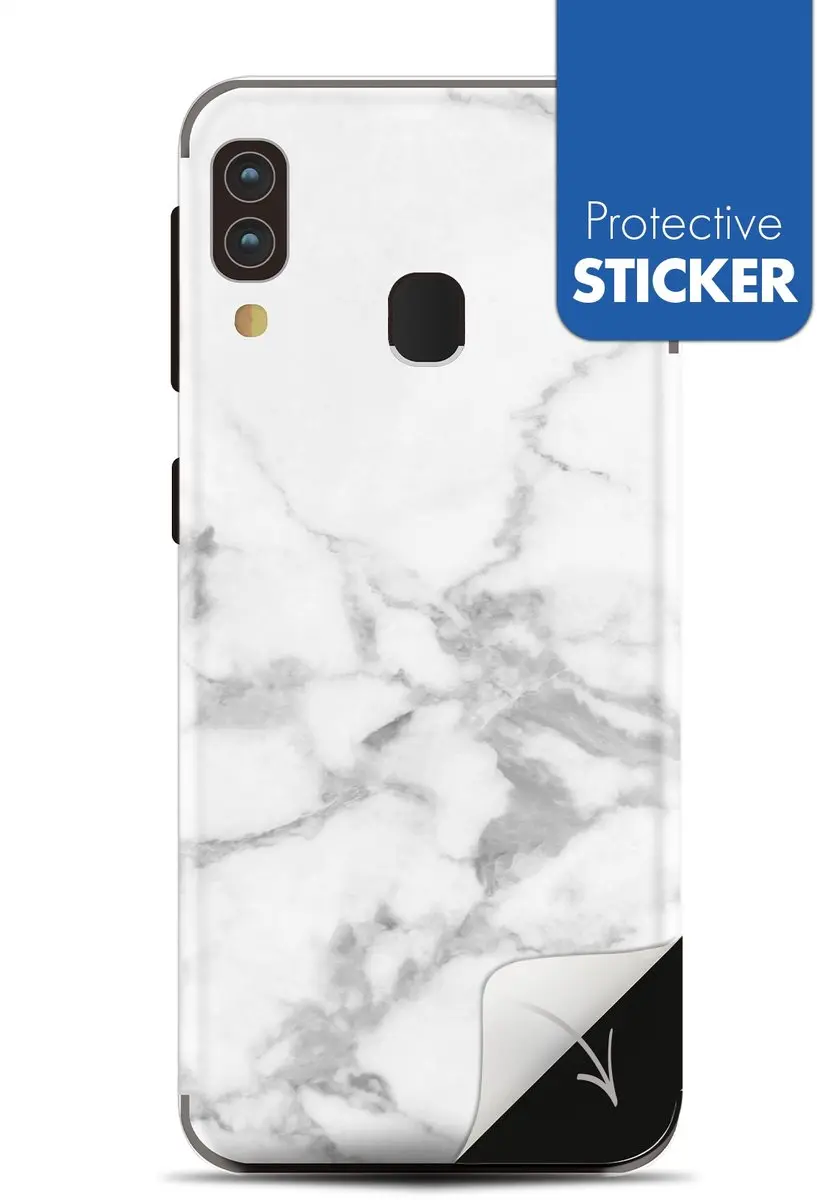My Style PhoneSkin Samsung Galaxy A20e - Wit Marble