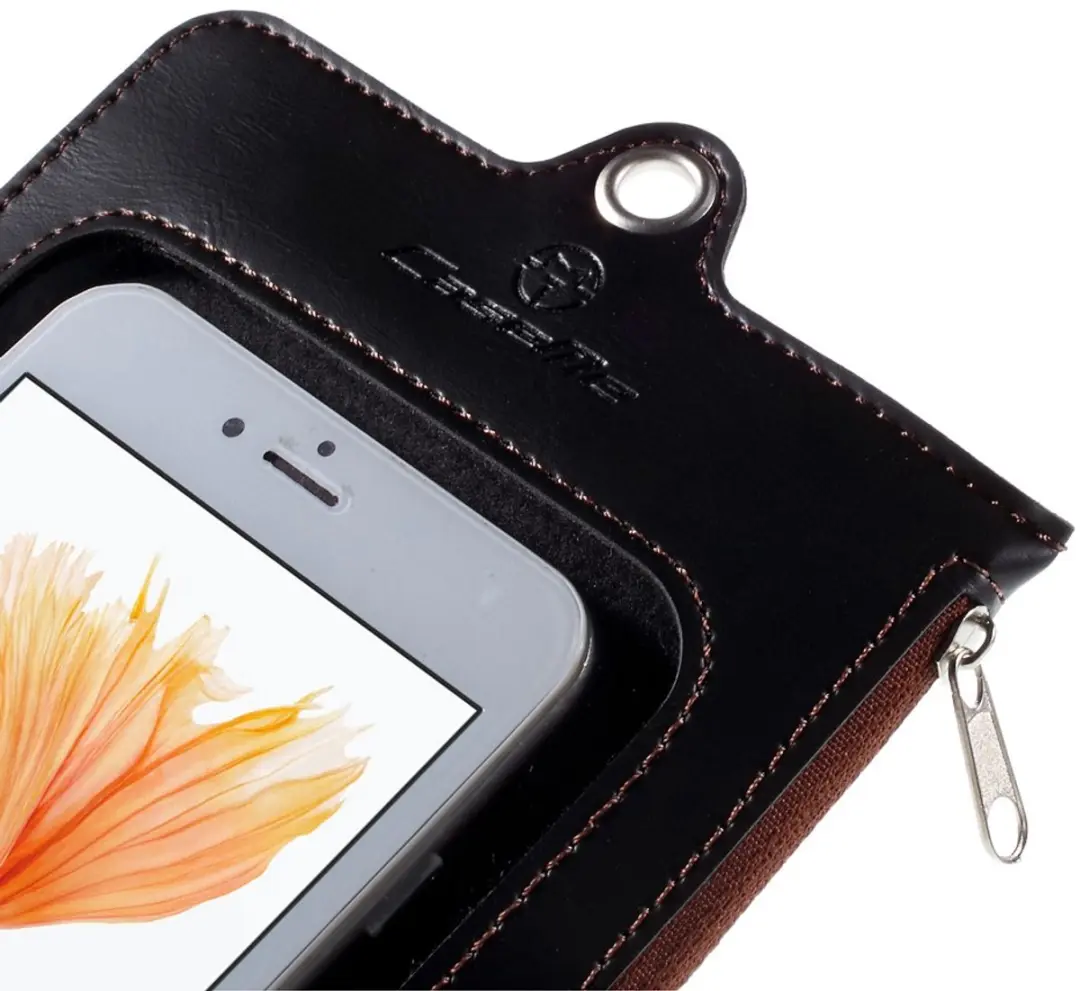 Caseme Lederen Touch Pouch Hoesje - Zwart