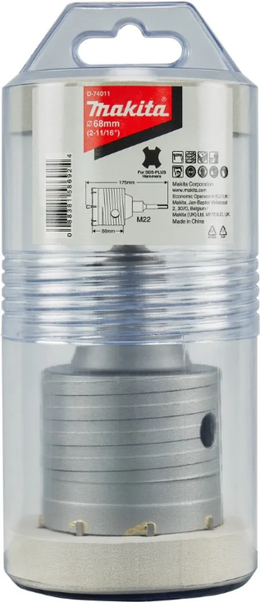 Makita D-74011 Holle Boorkroonset 68mm - Metaal