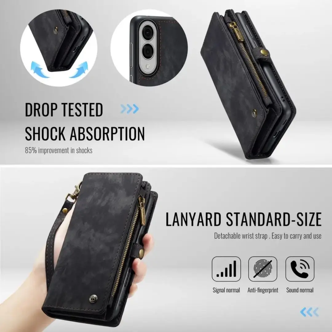 Caseme 008 Book Case Back Cover Samsung Galaxy S25 Edge - 9 Pasjes - Zwart