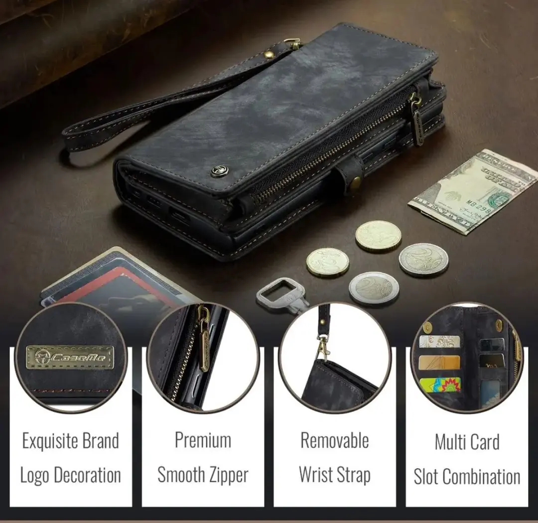 Caseme 008 Book Case Back Cover Samsung Galaxy S25 Edge - 9 Pasjes - Zwart