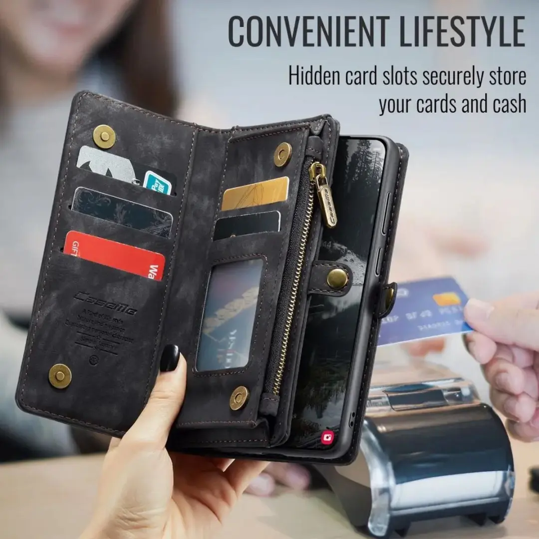 Caseme 008 Book Case Back Cover Samsung Galaxy S25 Edge - 9 Pasjes - Zwart