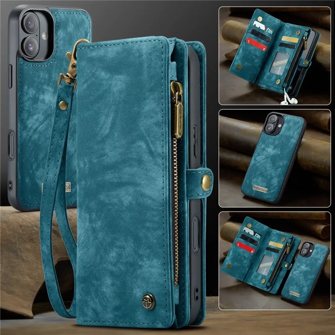 Caseme 008 iPhone 16 Hoesje - Book Case & Portemonnee Blauw