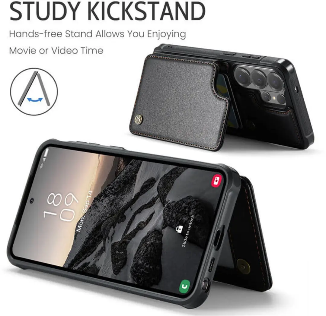 Caseme Luxe Portemonnee Backcover Galaxy S26 Ultra - Anti-RFID - 4 Pasjes - Zwart