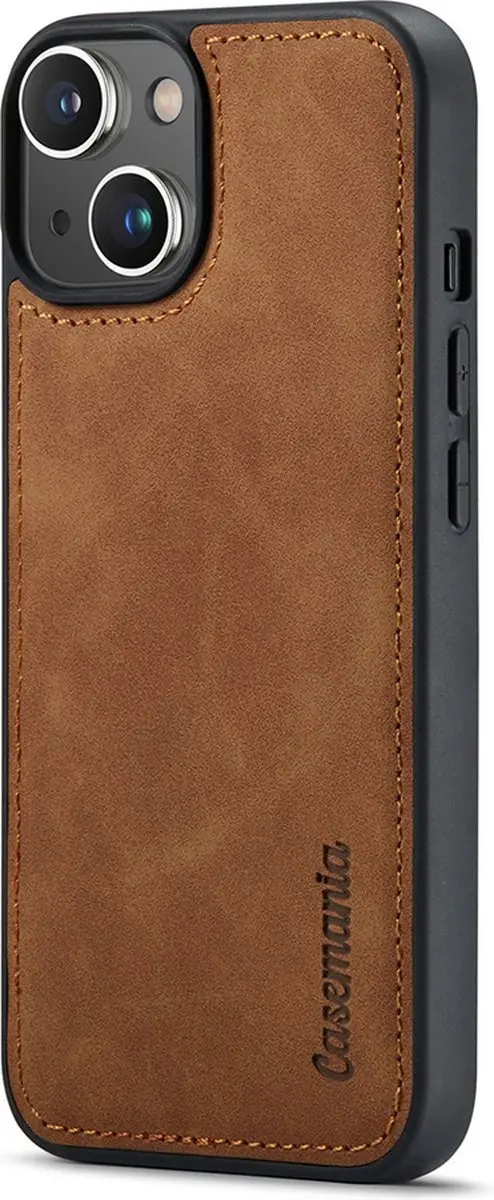 Caseme iPhone 14 Bookcase Hoesje - Effen Cognac - 4 Pasjes