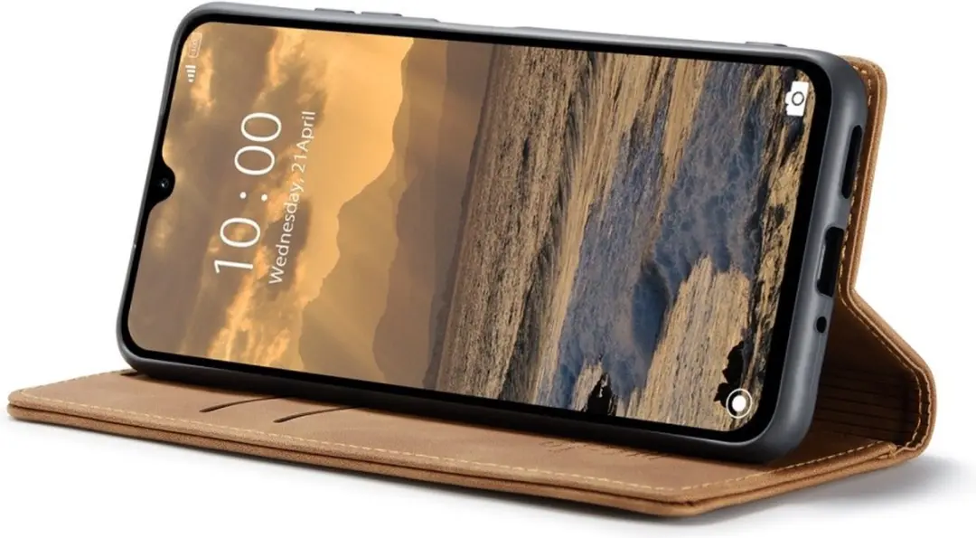 Caseme 013 Book Case Hoesje - Xiaomi Redmi 14C - 2 Pasjes - Bruin