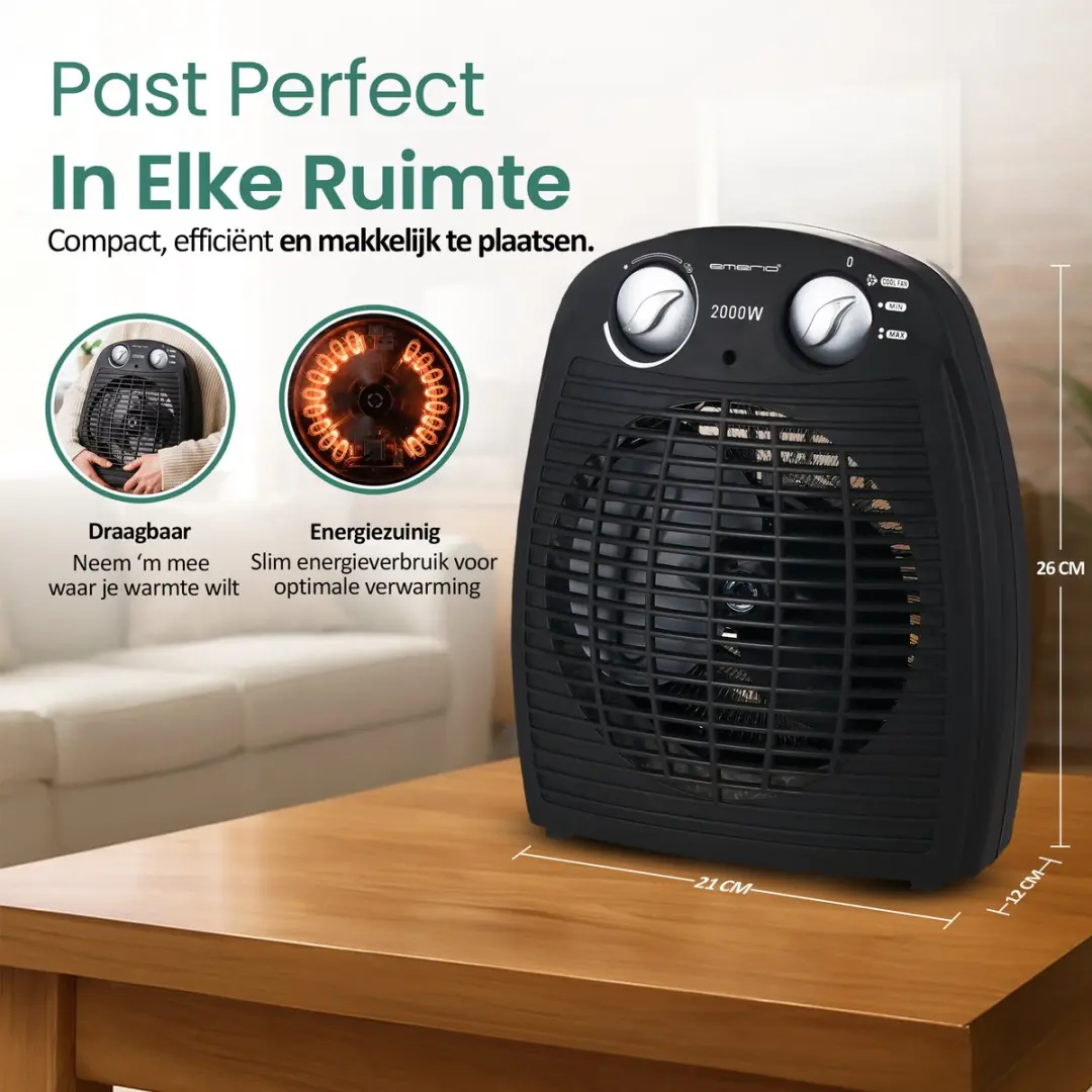 Emerio FH-106737.2 Ventilator Kachel 2000W - Zwart