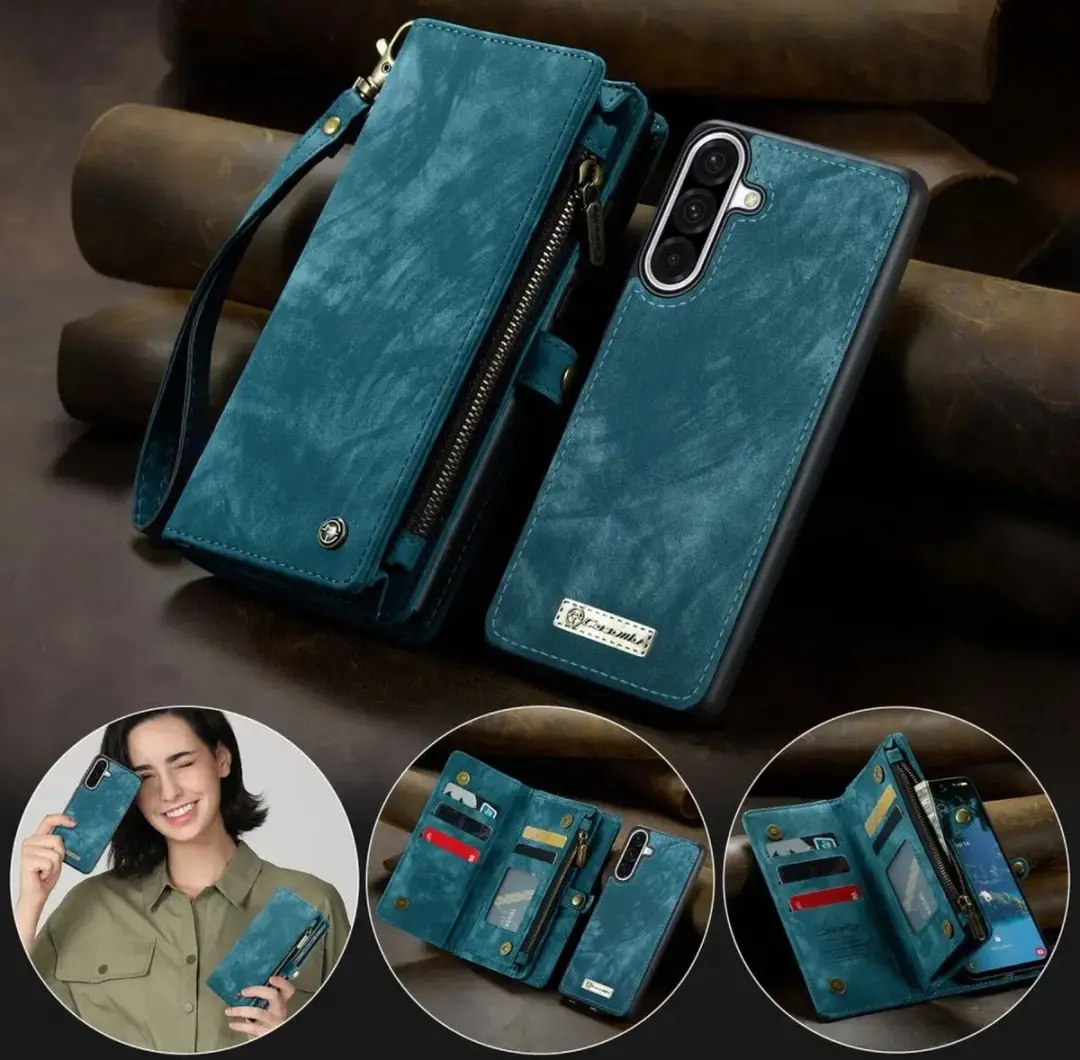 Caseme 008 Book Case Back Cover Samsung Galaxy A56 - Blauw - afbeelding 6 van 6