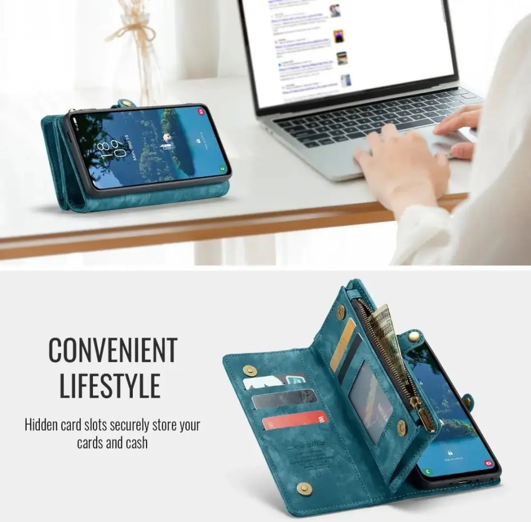 Caseme 008 Book Case Back Cover Samsung Galaxy A56 - Blauw