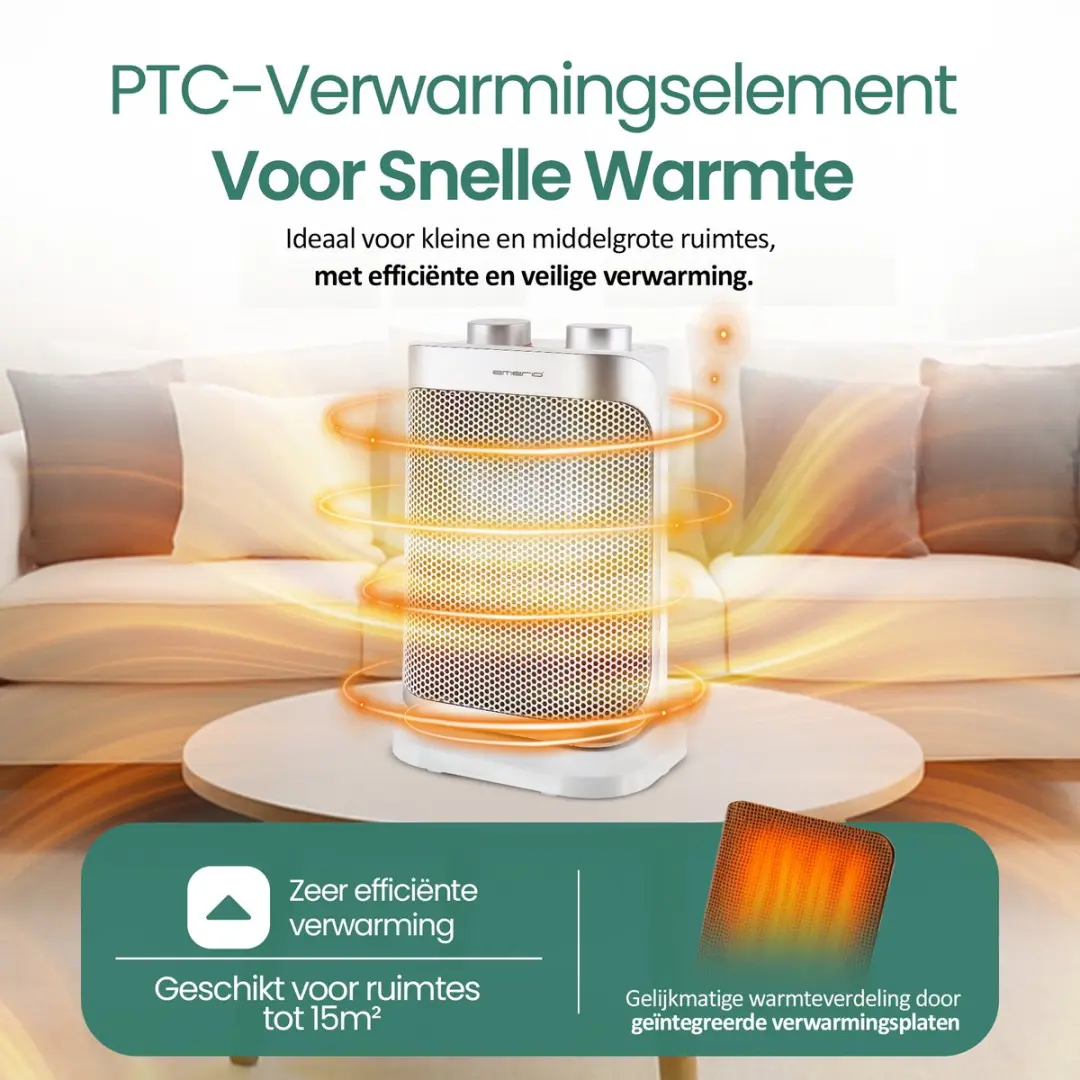 Emerio FH-110691.4 Ventilator Kachel PTC - 1500W - Wit