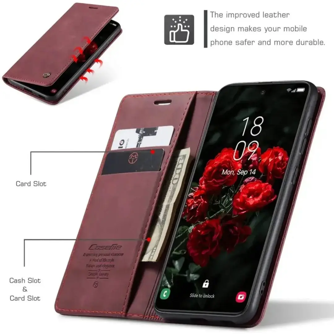 Caseme 013 Hoesje Samsung Galaxy S25 - Book Case Rood