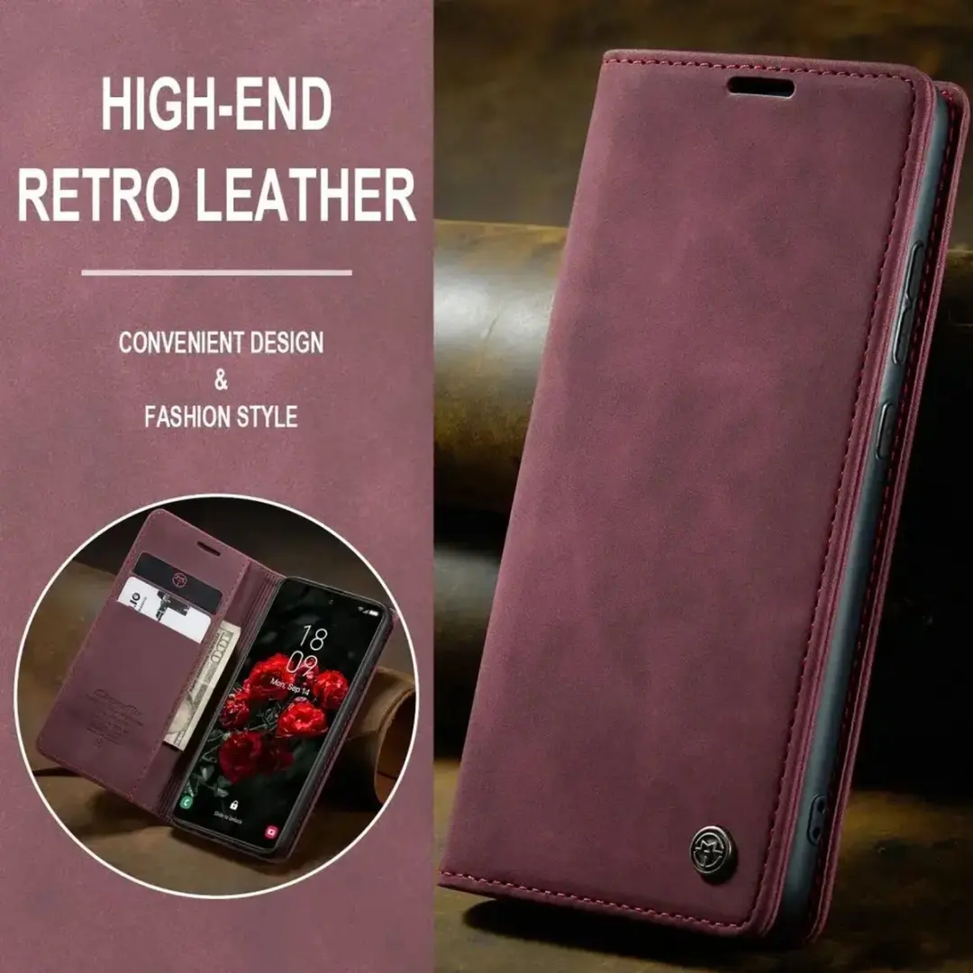 Caseme 013 Hoesje Samsung Galaxy S25 - Book Case Rood