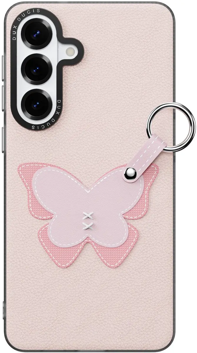 Dux Ducis Luvy PU-leer Backcover Samsung Galaxy S26 Plus - Vlinder/Lichtroze - afbeelding 6 van 6