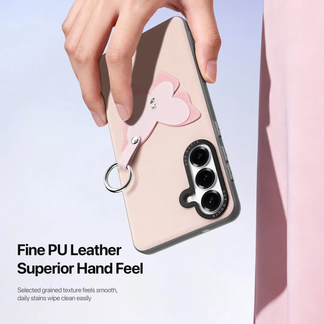 Dux Ducis Luvy PU-leer Backcover Samsung Galaxy S26 Plus - Vlinder/Lichtroze