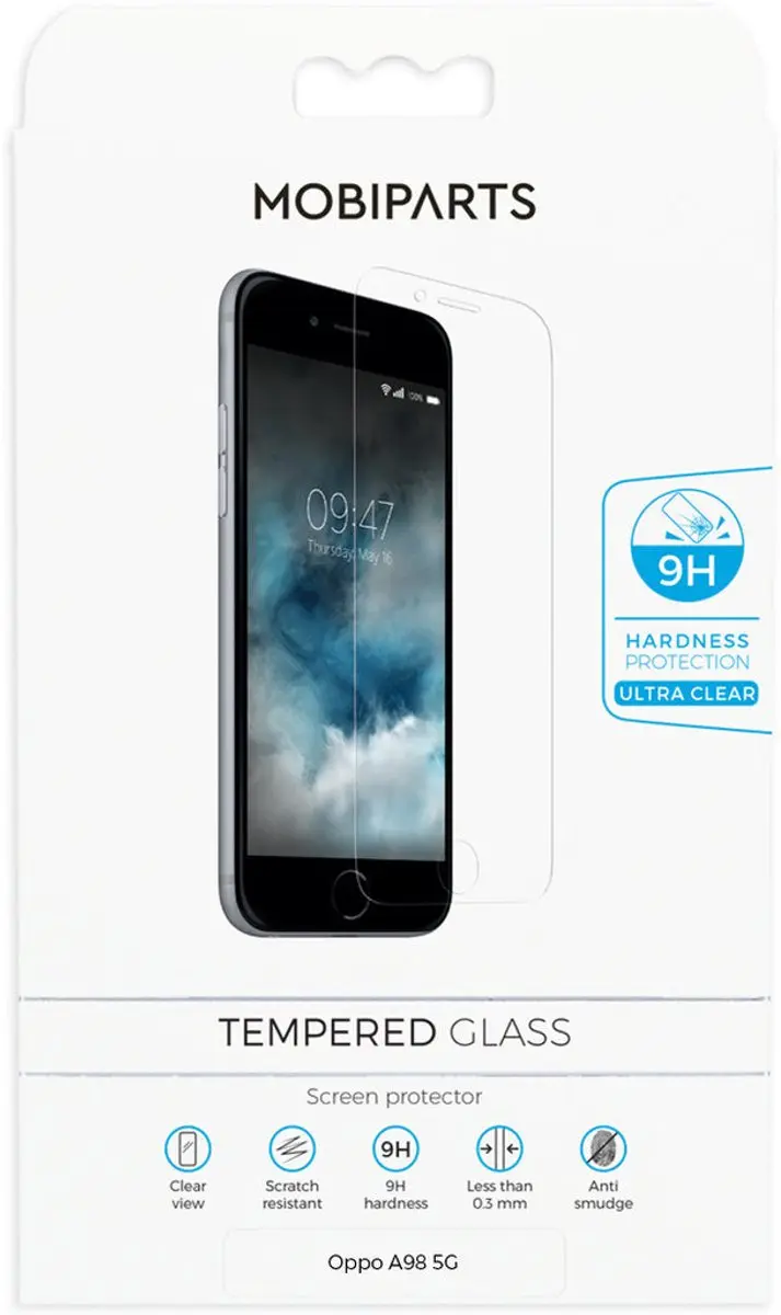 Mobiparts Screenprotector Oppo A98 - Gehard Glas Anti-bacterieel