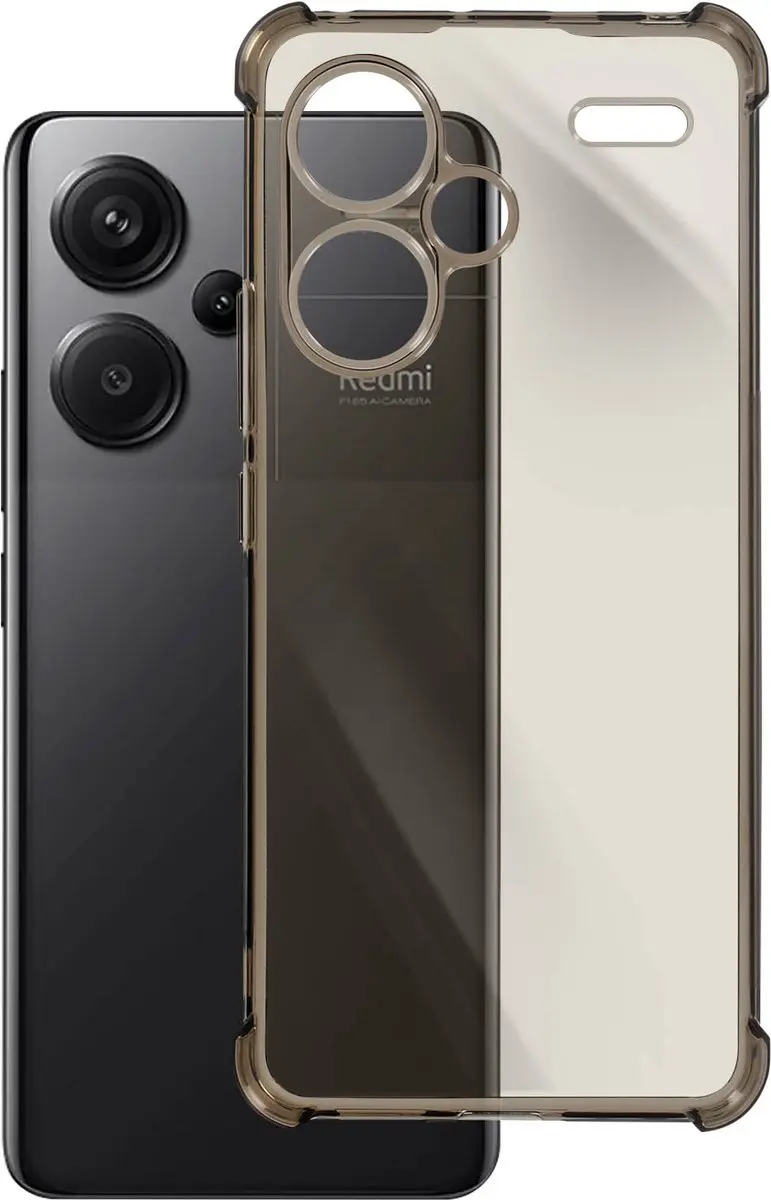 Imak Hoes Xiaomi Redmi Note 13 Pro+ TPBUMP-IMAK-BK-N13P - Transparant zwart