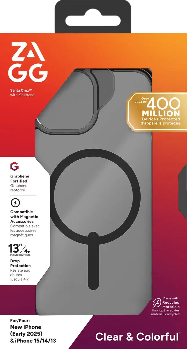ZAGG Santa Cruz Snap Hoesje iPhone 17e/16e/15/14/13 - MagSafe - Transparant Zwart