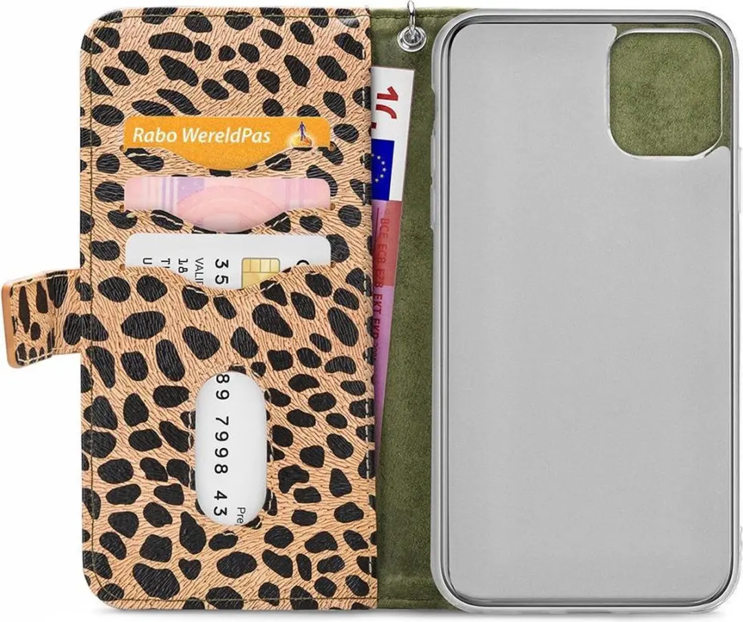 Mobilize iPhone 12 Pro Max Bookcase Hoesje - Luipaard Groen - 4 Pasjes