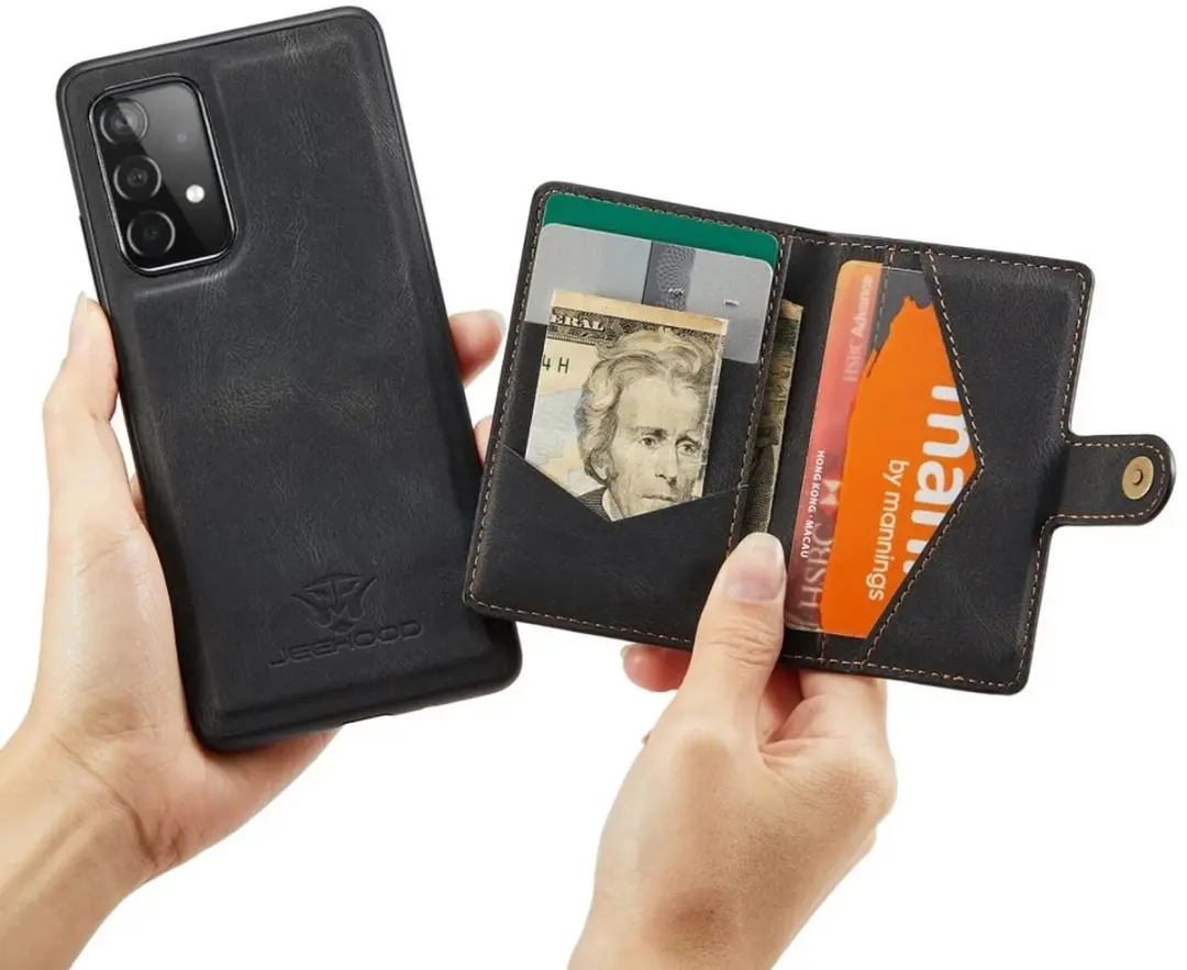 Caseme JH-01 Hoesje Samsung Galaxy A32 5G - Pasjeshouder Zwart
