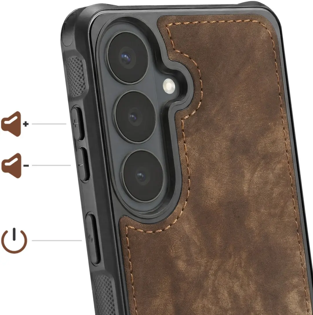 Caseme Folio-Kazval BR-S26R 2-in-1 Hoes Portemonnee - Samsung Galaxy S26 - Bruin