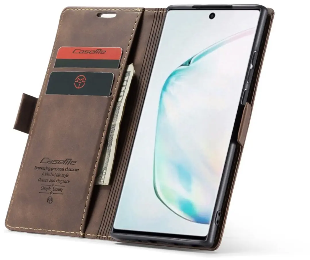 Caseme 013 Book Case Hoesje - Samsung Galaxy Note 10 Lite - Donkerbruin