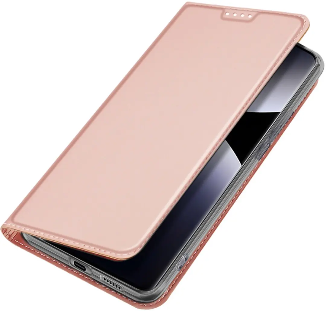 Dux Ducis Telefoonhoesje Rosé-goud voor Xiaomi Redmi Note 14 Pro 5G - Book Case - afbeelding 6 van 6