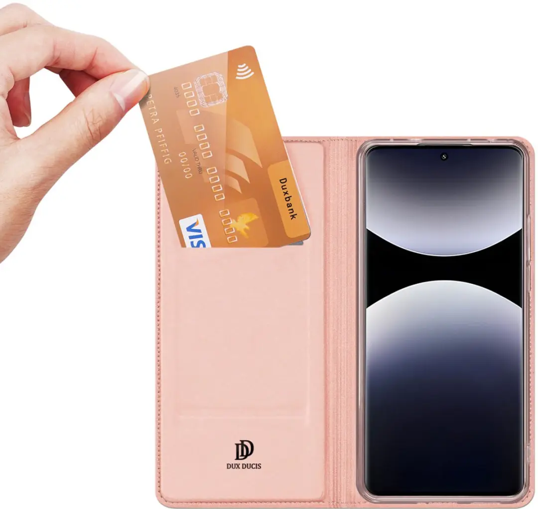 Dux Ducis Telefoonhoesje Rosé-goud voor Xiaomi Redmi Note 14 Pro 5G - Book Case