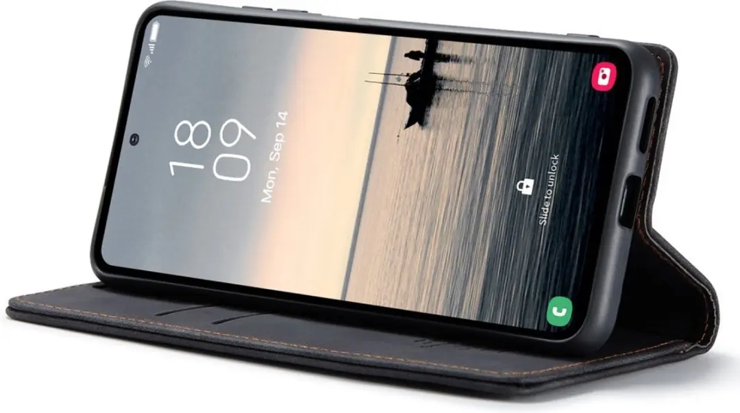 Caseme Hoesje Samsung Galaxy S23 FE - 2 Pasjes - Zwart
